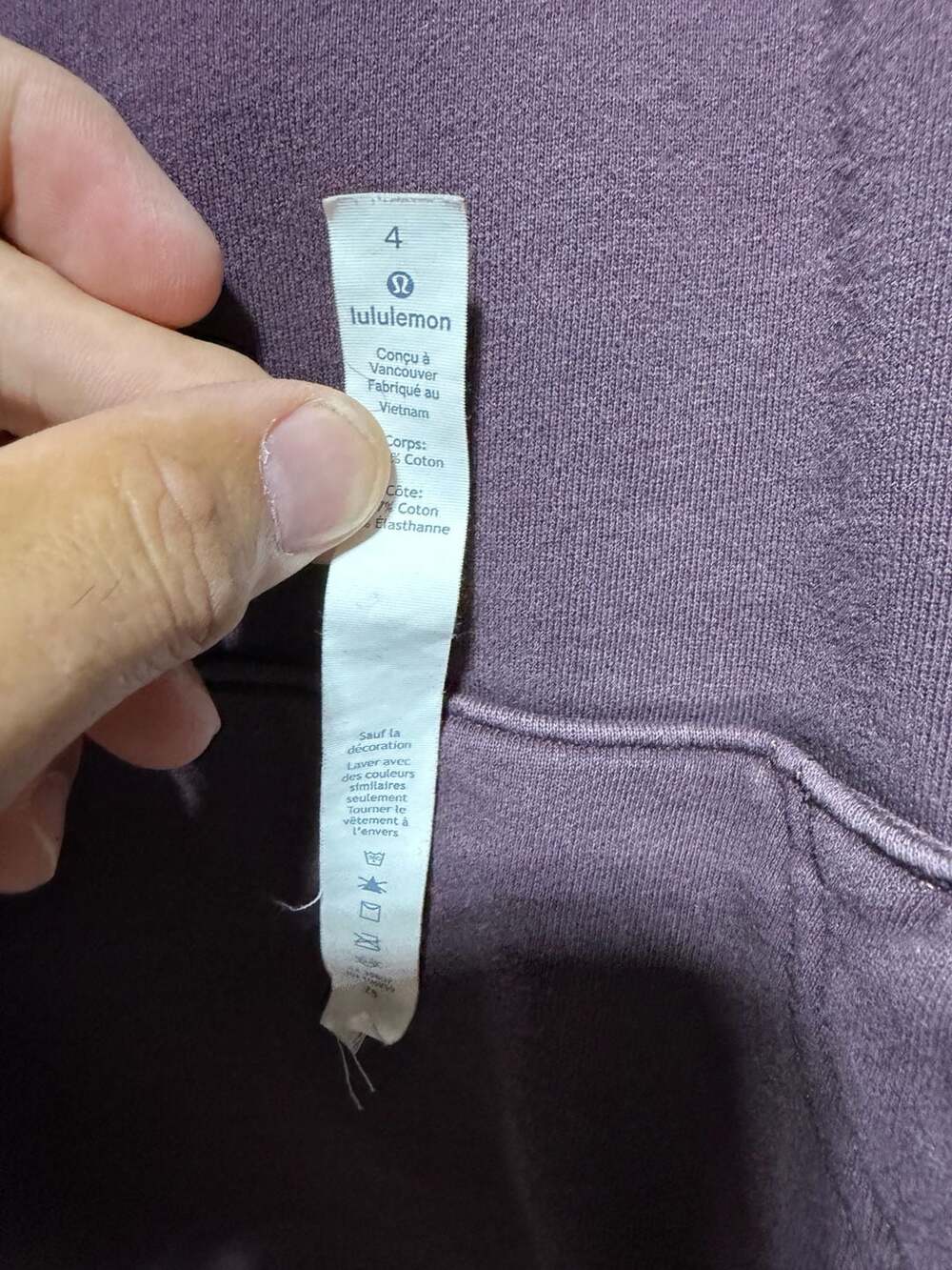 Lululemon Warm Down Hoodie Pelt Purple Mesh Hem Pullover Size 4 - Picture 3 of 4